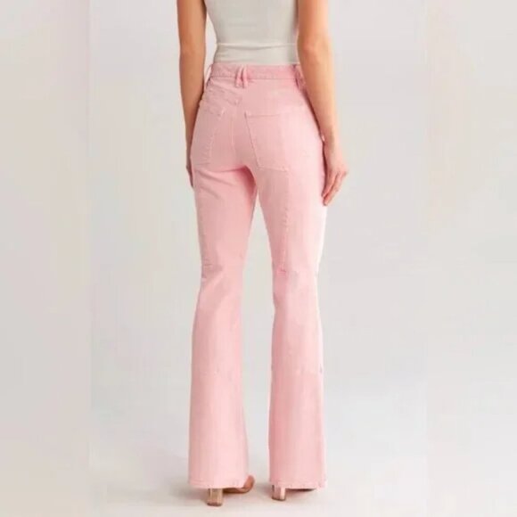 Good American Good Boy Flare Jeans Mineral Rose Quartz. Sz: 15 - Picture 2 of 14